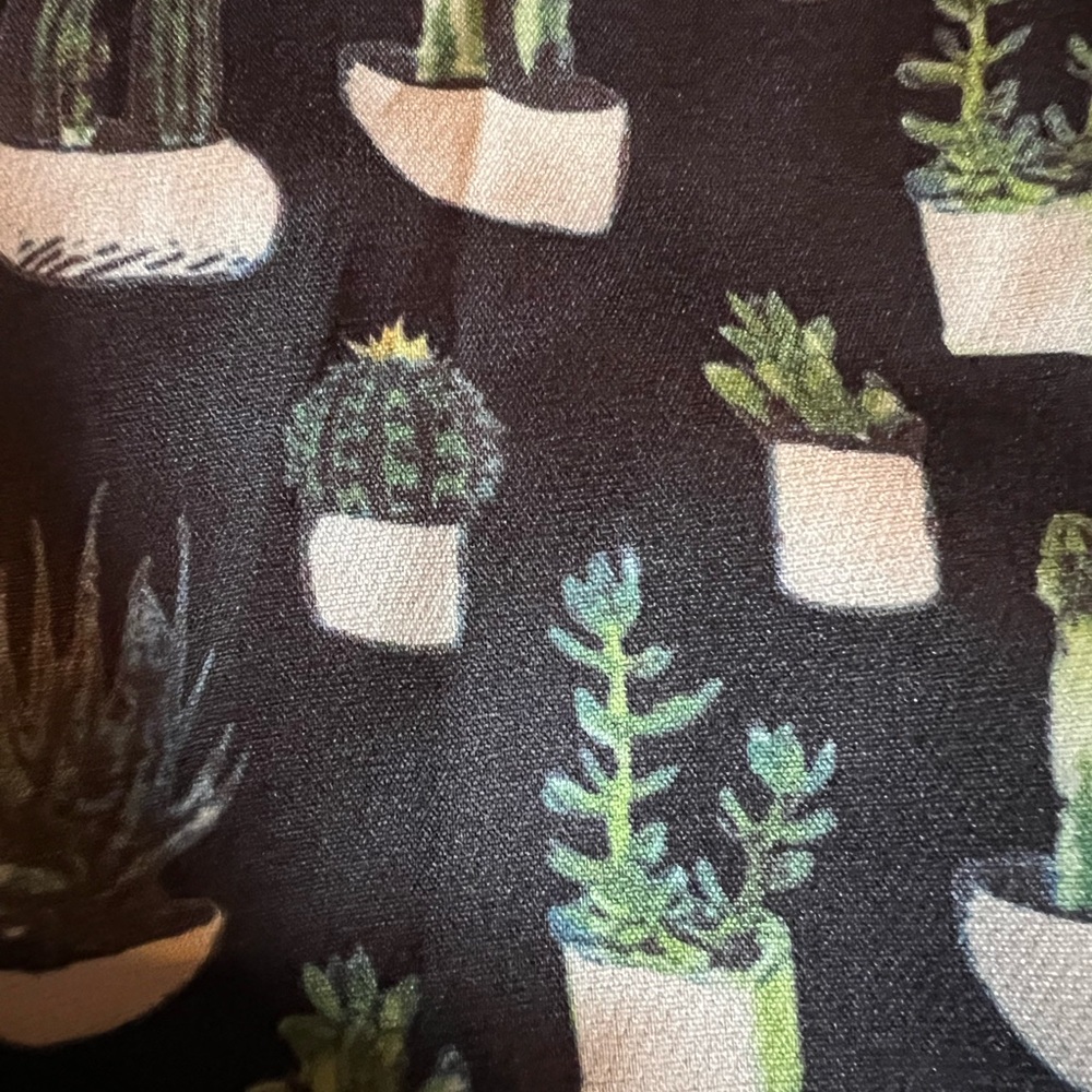 Black Succulents and Cacti Print 50s inspired dress